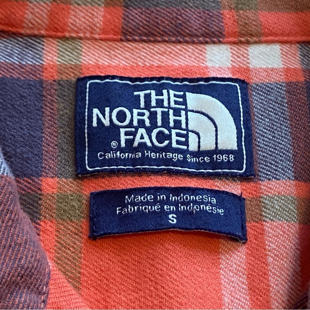 The North Face Women’s Fair Acres Button Down Plaid - Orange and Blue - Picture 8 of 10
